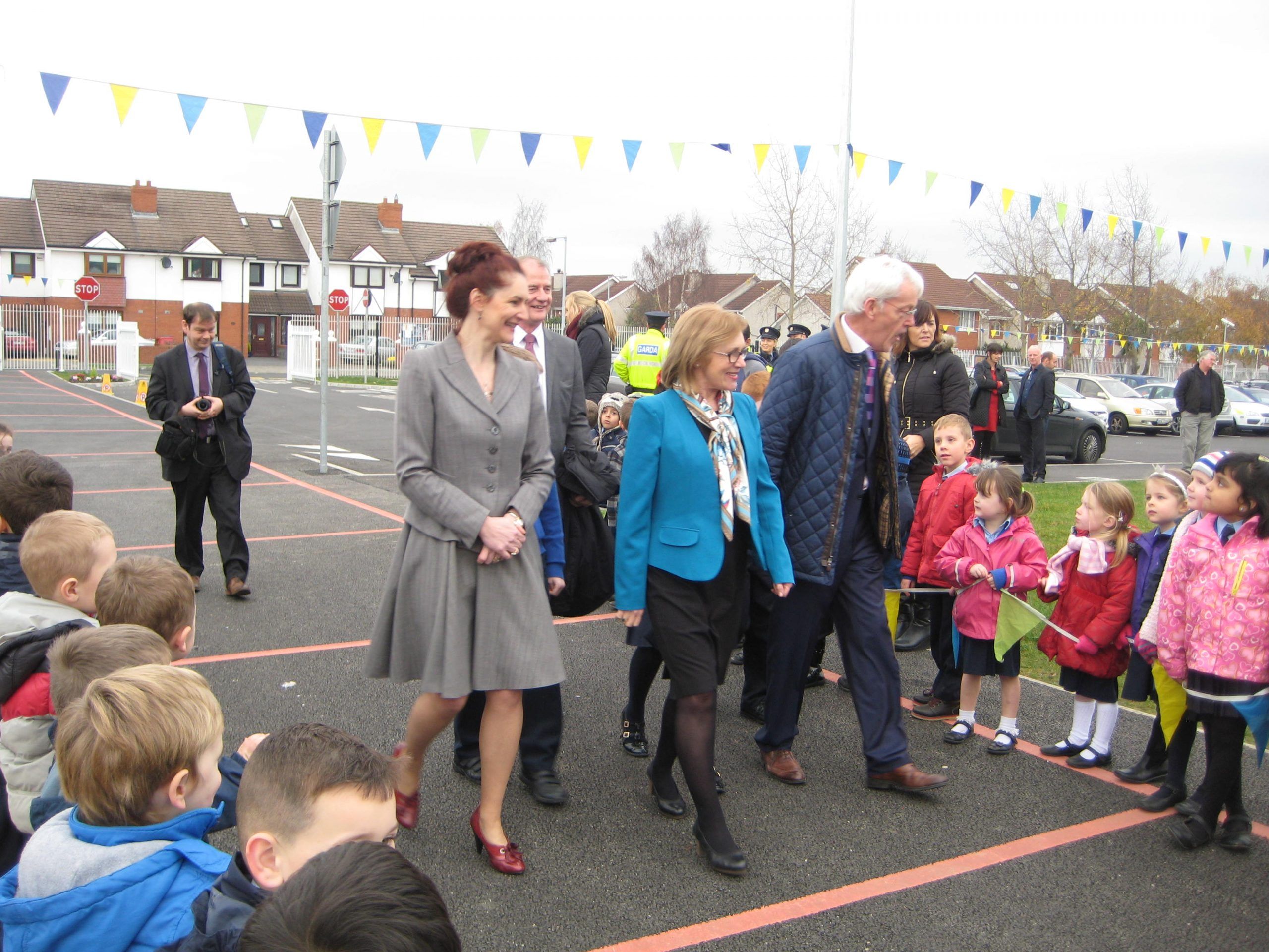 Ms Keane, Sean Goan, Minister of Education Jan O'Sullivan,Max Cannon [Principal]
