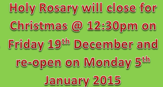 Holy Rosary Christmas Holidays 2014