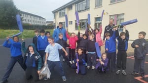 3rd &4th classes playing cricket with our coach Kenny