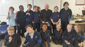 Fr. Piaras with Mr. McGowan's 3rd class 