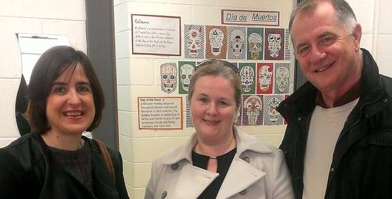 Our new Principal [from January 2015] Ms. Dolores Kelly, Aileen O'Dwyer Papp [Chair of Parents Association] and Sean Goan [Chair of Board of Management]
