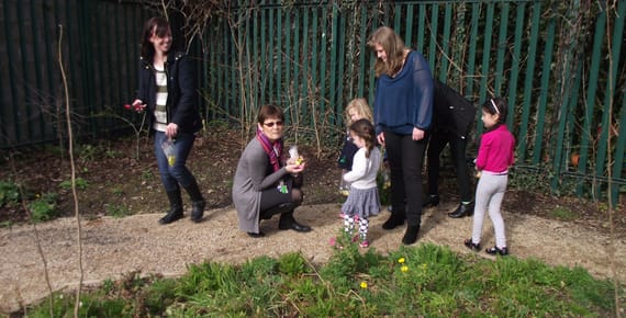 The toddler Easter egg hunt!